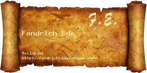 Fendrich Ede névjegykártya
